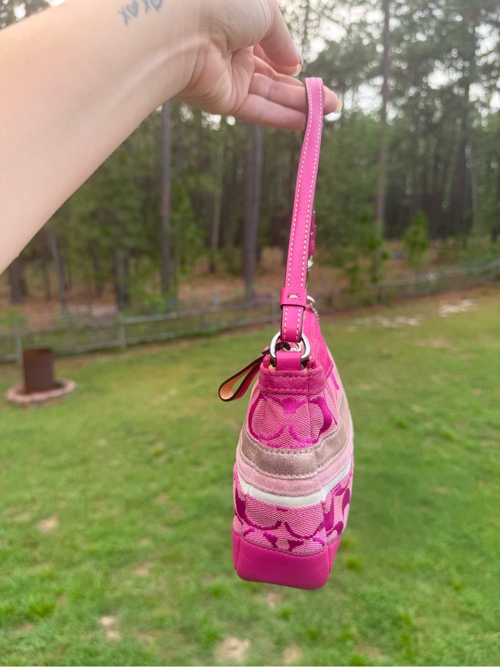 Coach Pink Patchwork Demi - Picture 2 of 7